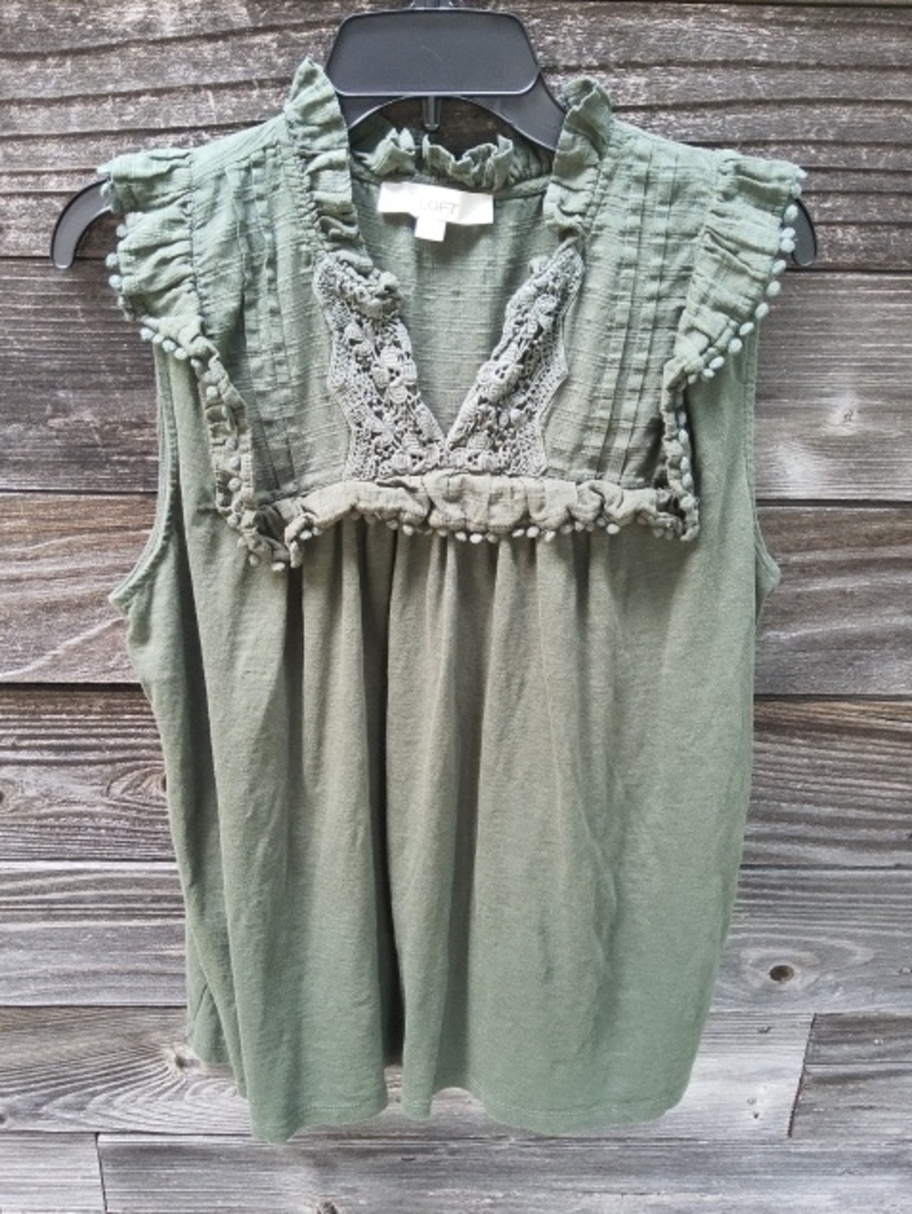 LOFT Olive Green Sleeveless Top Size XL